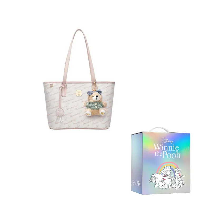 

Disney Сумка-шоппер Винни Пух ПВХ женская бежево-розовая, Pink