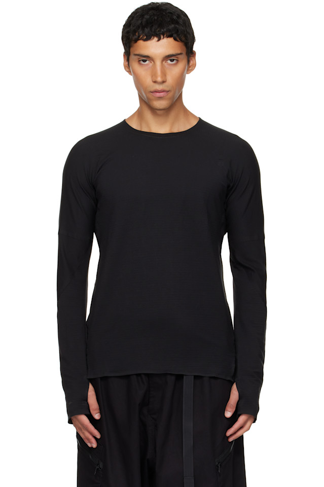 

Y-3 Серая беговая футболка с длинными рукавами