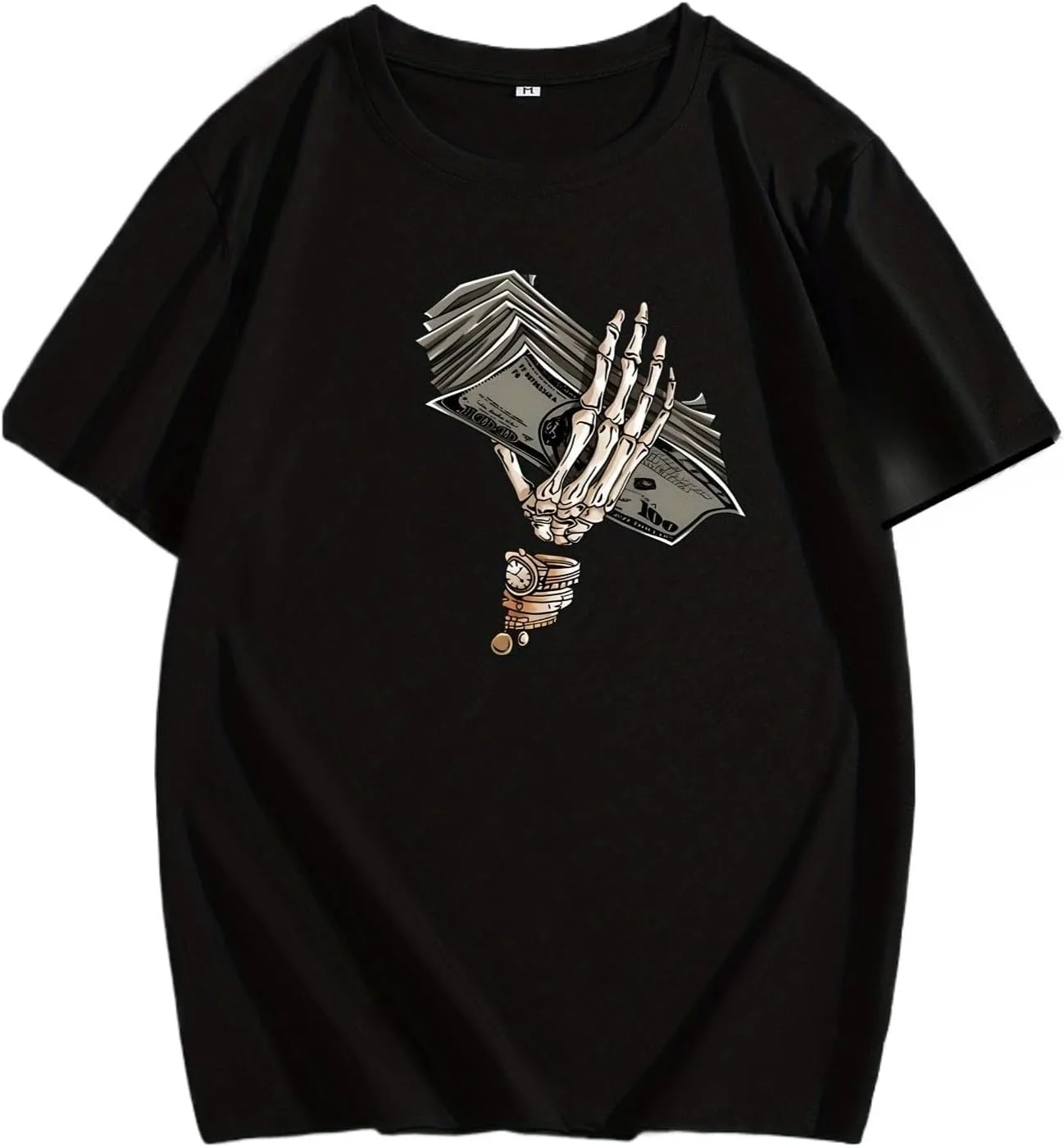 

Мужская футболка с принтом скелета и доллара NEKO MENA