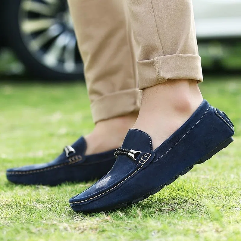 Мокасины мужские замшевые, Loafers, синий PUGHGAETZF — фото 2