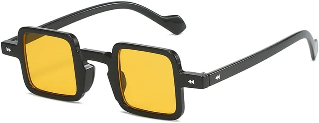 

Ретро-солнцезащитные очки для женщин и мужчин, маленькие, с прозрачными линзами конфетных цветов, модный градиентный дизайн, защита от УФ-излучения UV400 TVTBBVV, Black Yellow