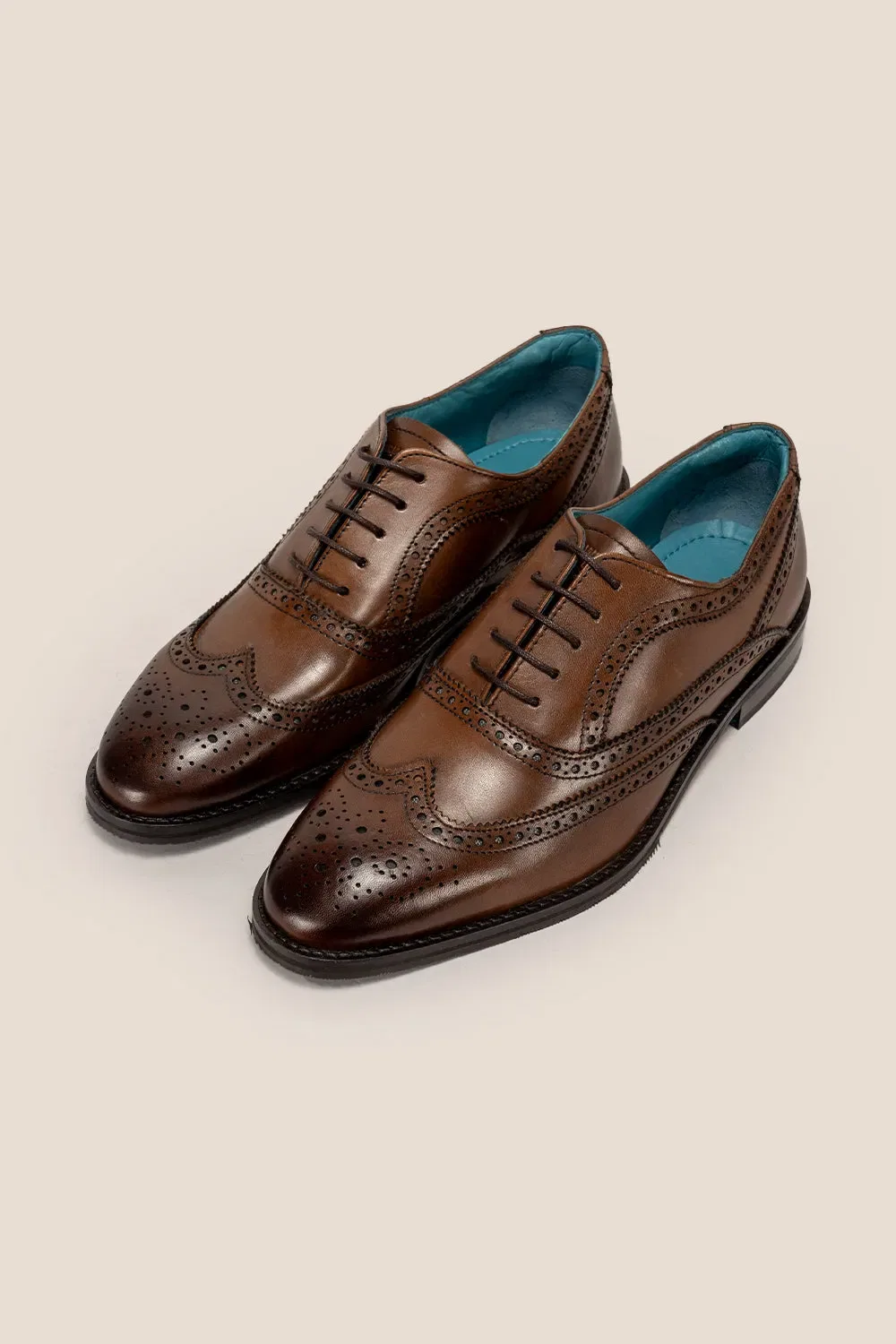 Туфли оксфордские wingtip из кожи Oswin Hyde, темно-коричневый — фото 4