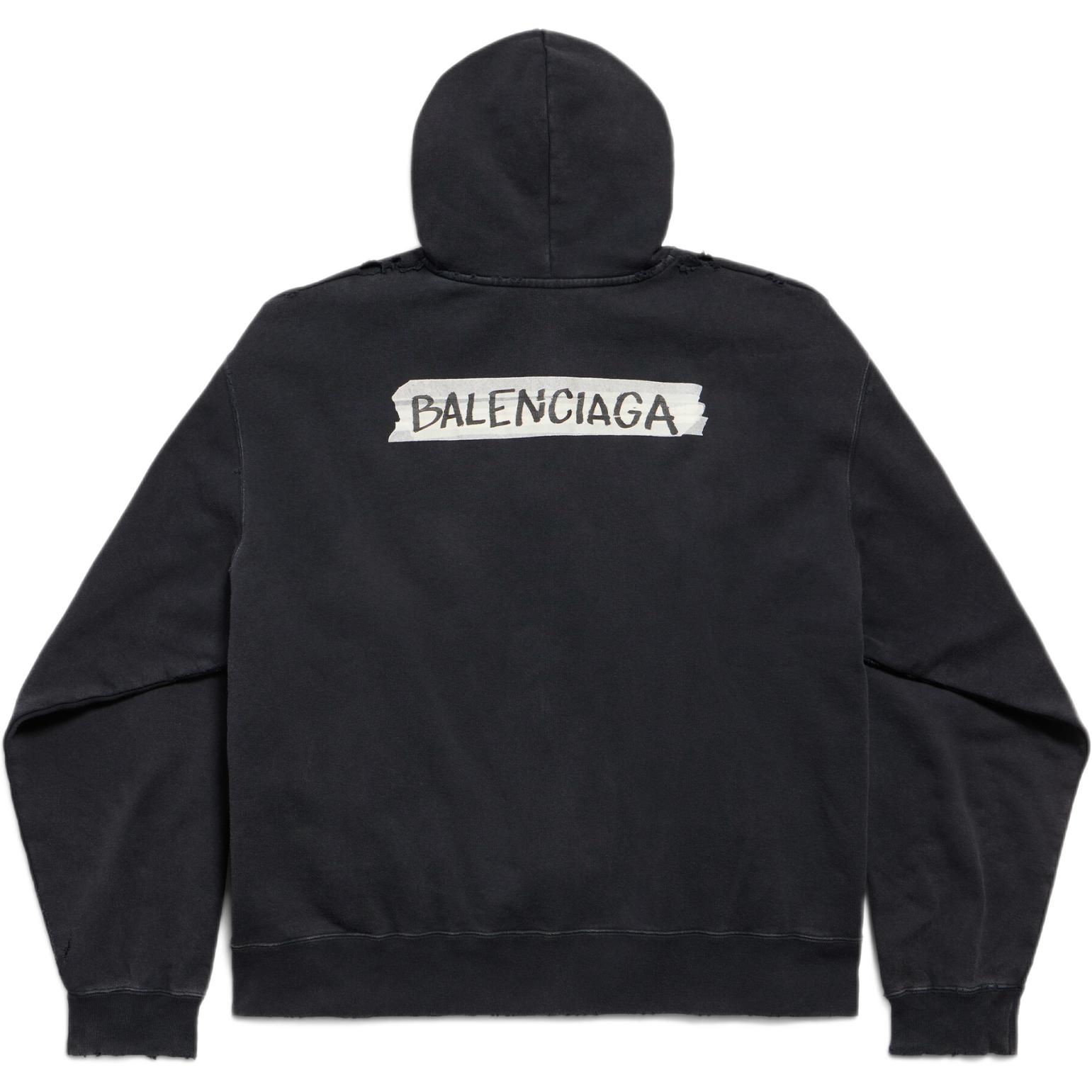 Толстовка Balenciaga Masking Tape Oversized Zip-Up , черный — фото 2