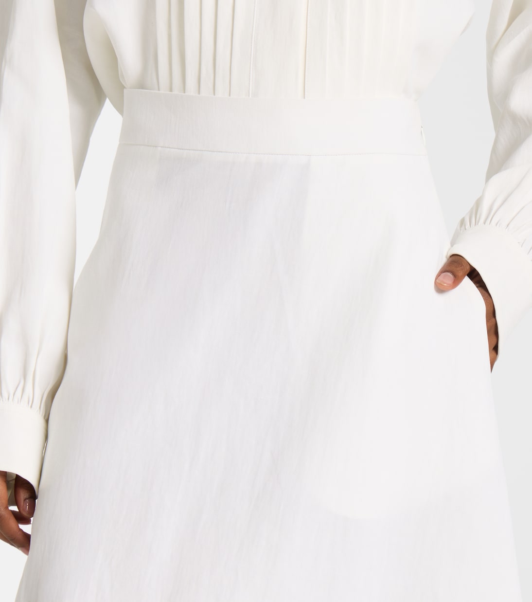 Асимметричная льняная юбка миди Jil Sander, белый — фото 4