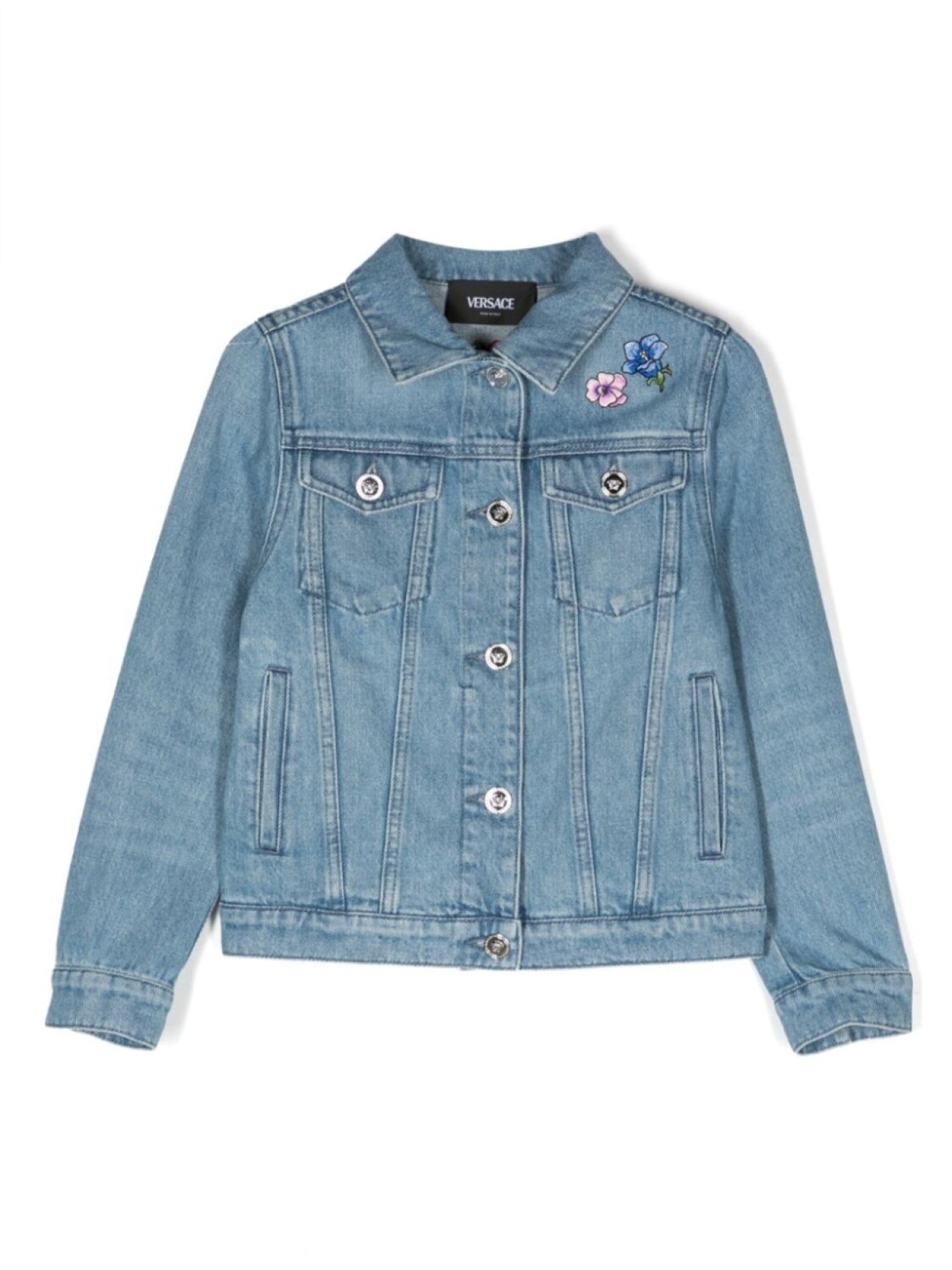

Versace Kids джинсовая куртка Blossom, синий
