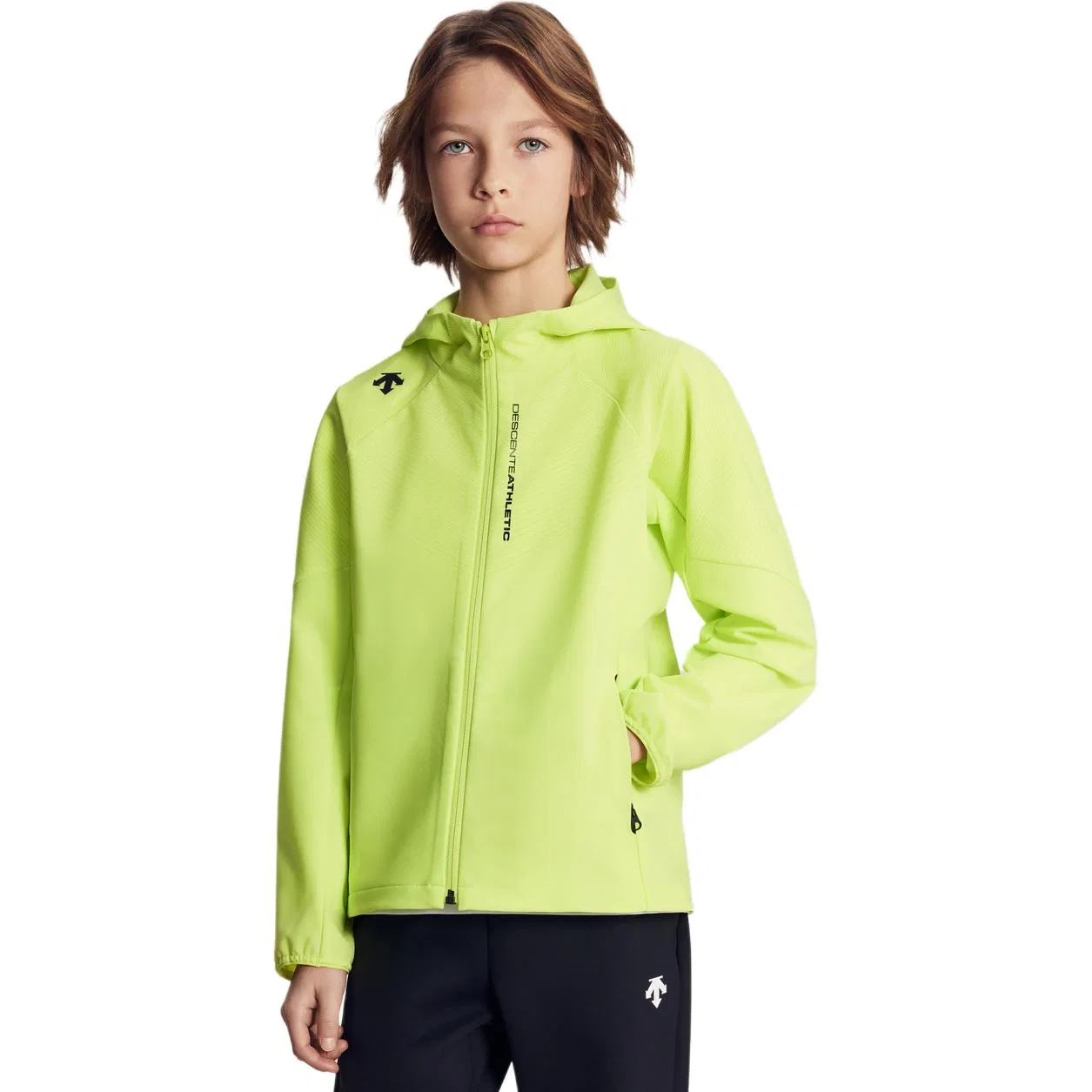 Куртка детская с капюшоном тонкая DESCENTE LM-Sharp Green