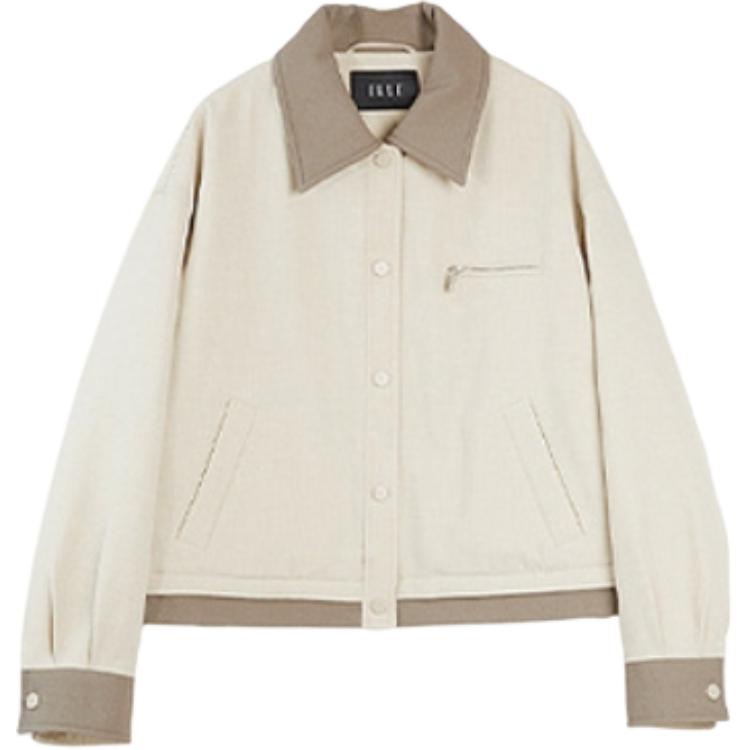 

ELLE Пуховик Women's Khaki Green Lapel Moderate Down