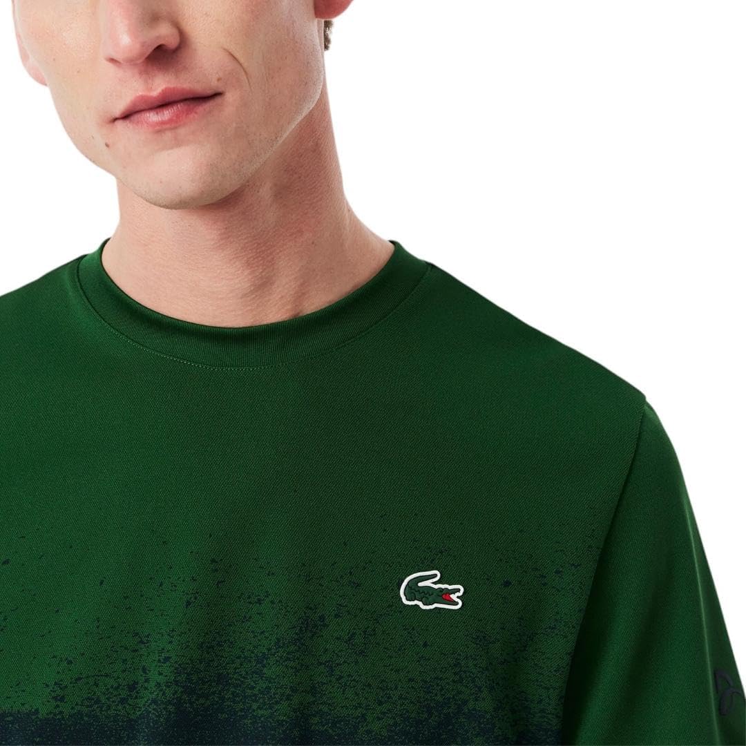 Футболка Lacoste X Novak Djokovic, спортивная теннисная, зеленый/синий — фото 2