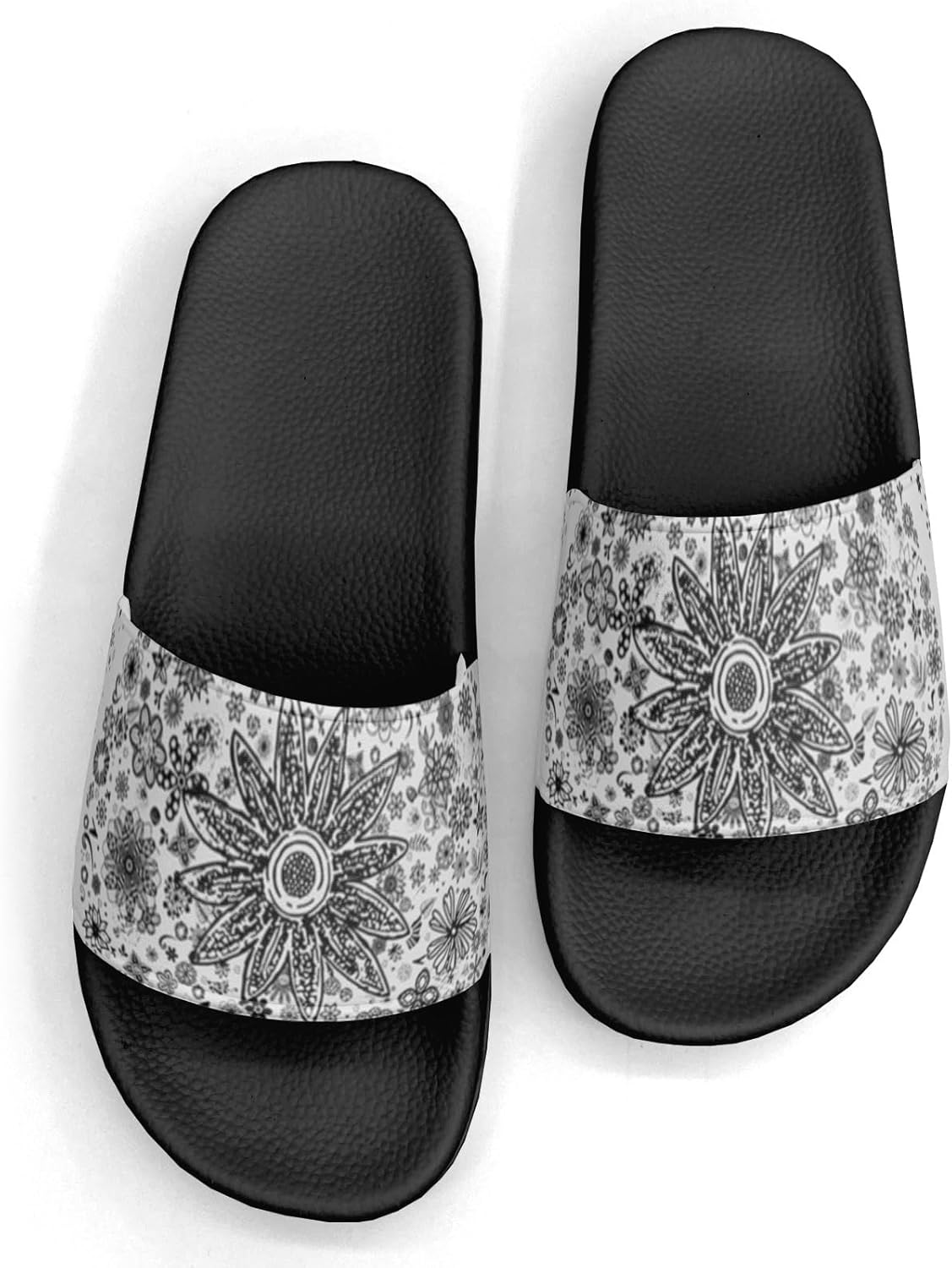 

Женские и мужские тапочки-сандалии с дизайном в виде бабочки, цветка и листа Generic, Beige Floral Leaf Art Custom