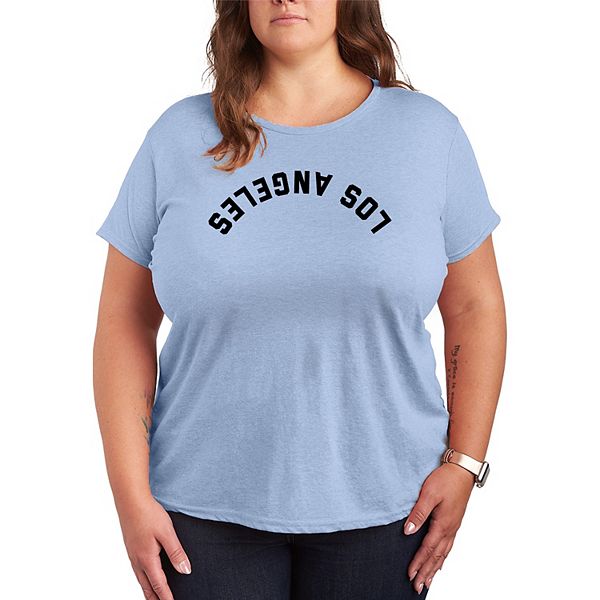 

Футболка с принтом Los Angeles Upside Down Plus size Licensed Character, Heather Chambray Blue