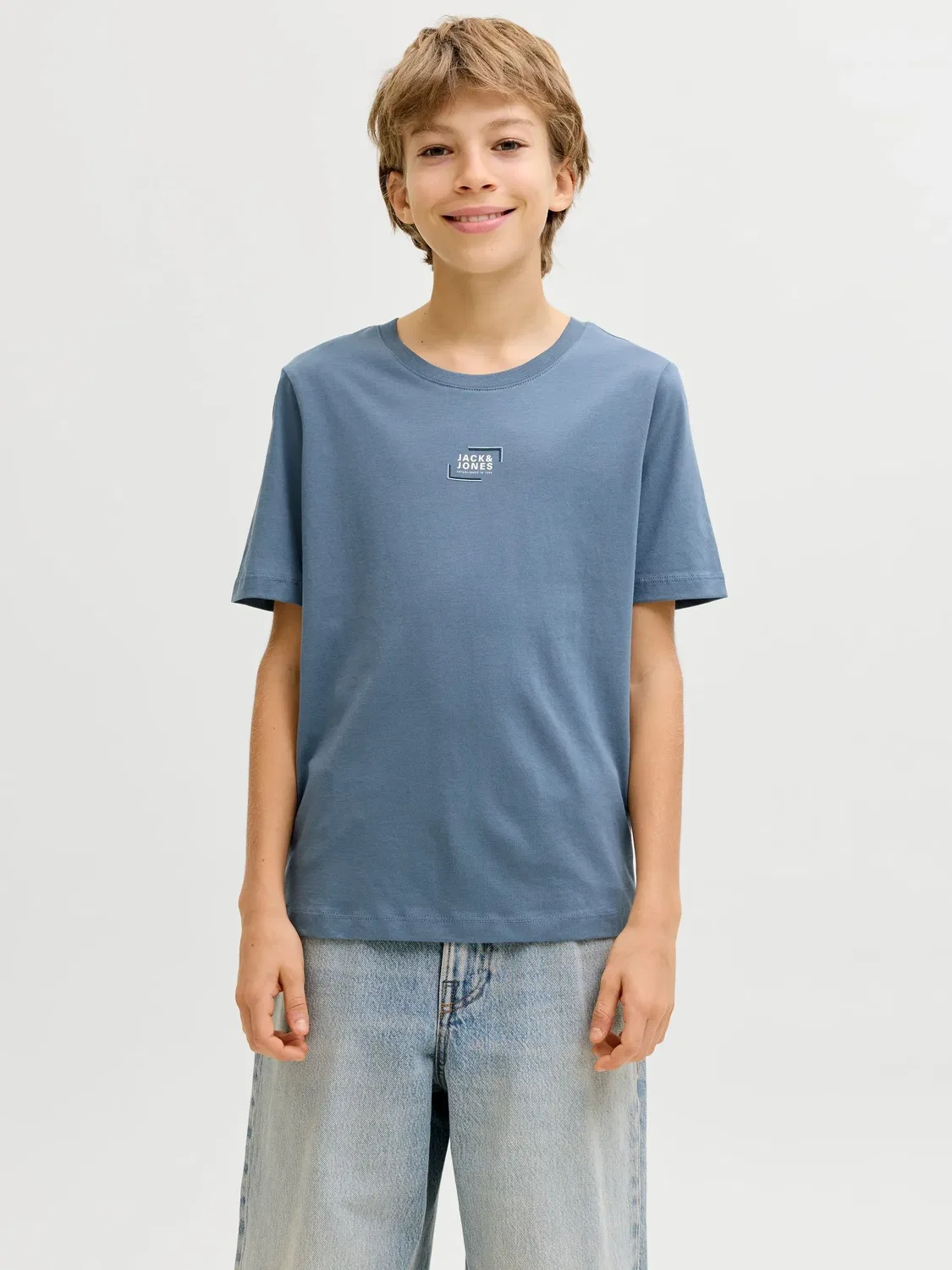 Футболка 3er-Pack JACK & JONES Junior, blue mirage — фото 3