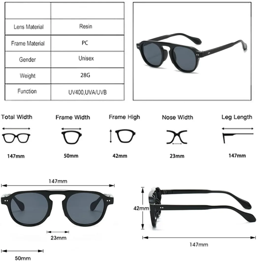 

Солнцезащитные очки в стиле ретро с заклепками, квадратная форма, женские, защита от УФ-излучения UV400, модные мужские, прозрачная оправа TVTBBVV, Leopard Clear