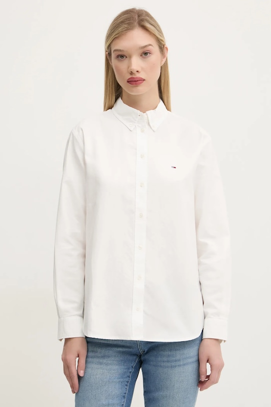 

Хлопковая рубашка Tommy Jeans, бежевый