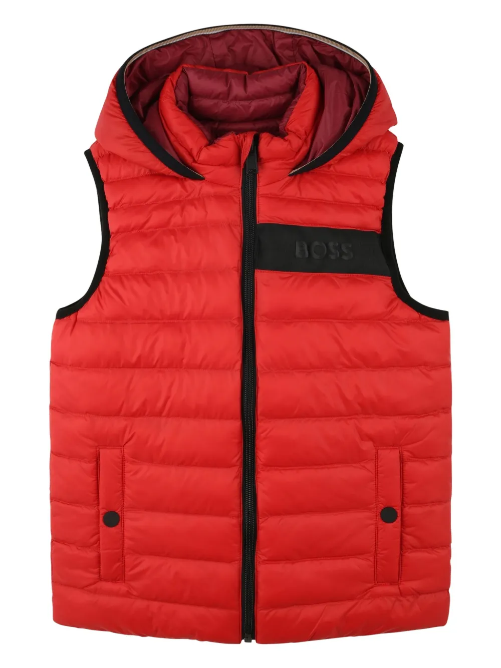 

Двусторонний дутый жилет BOSS Kidswear, красный