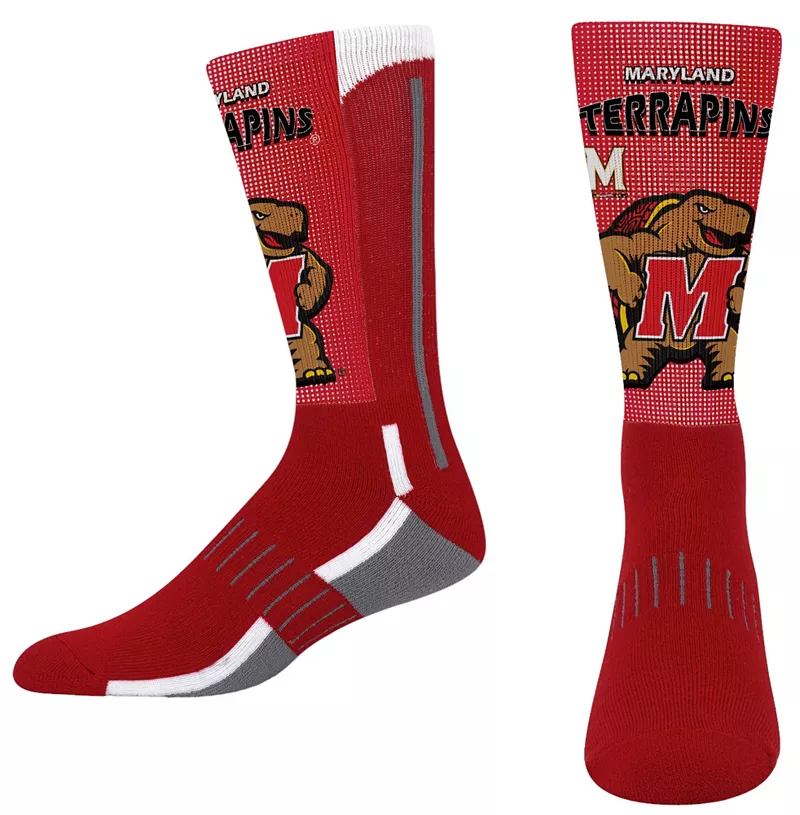 

Носки Mascot Crew для босых ног, молодежные носки Maryland Terrapins For Bare Feet