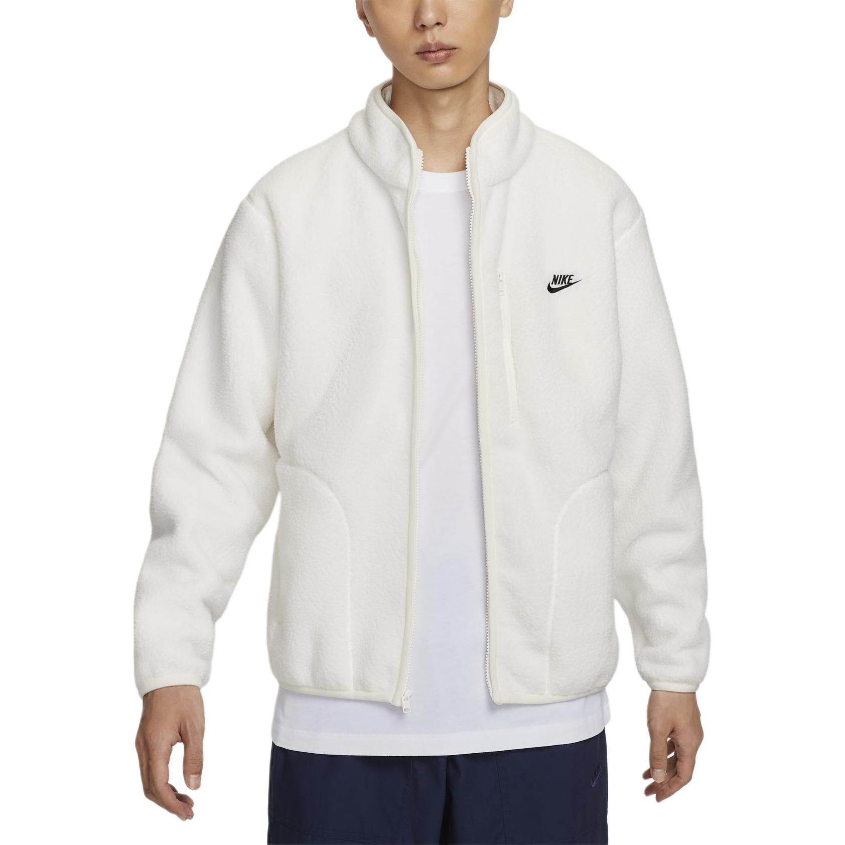 Спортивный клуб Мужская флисовая куртка Nike, Canvas White/Black — фото 2