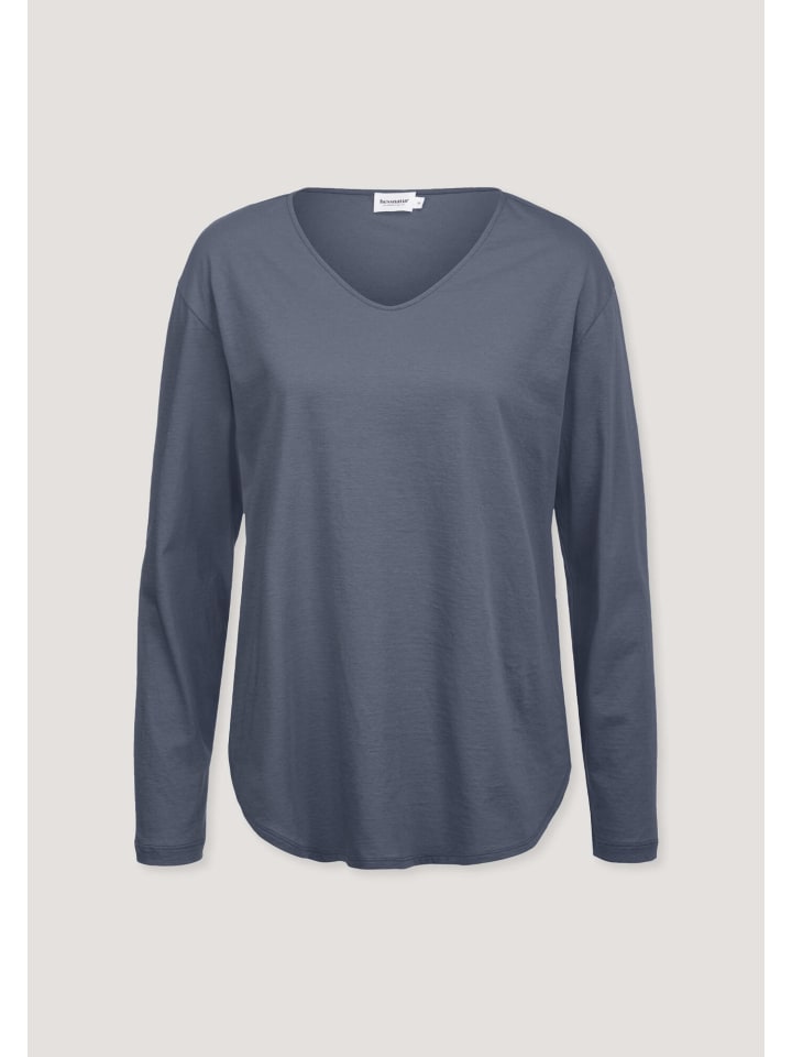 

Hessnatur Футболка с длинными рукавами серо-голубого цвета