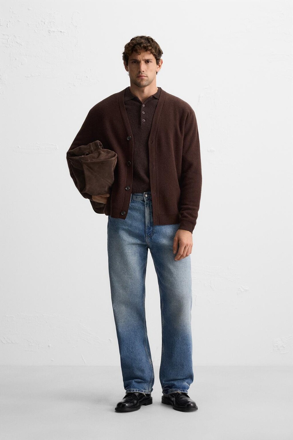 

Кардиган из 100% шерсти ZARA, табачно-коричневый