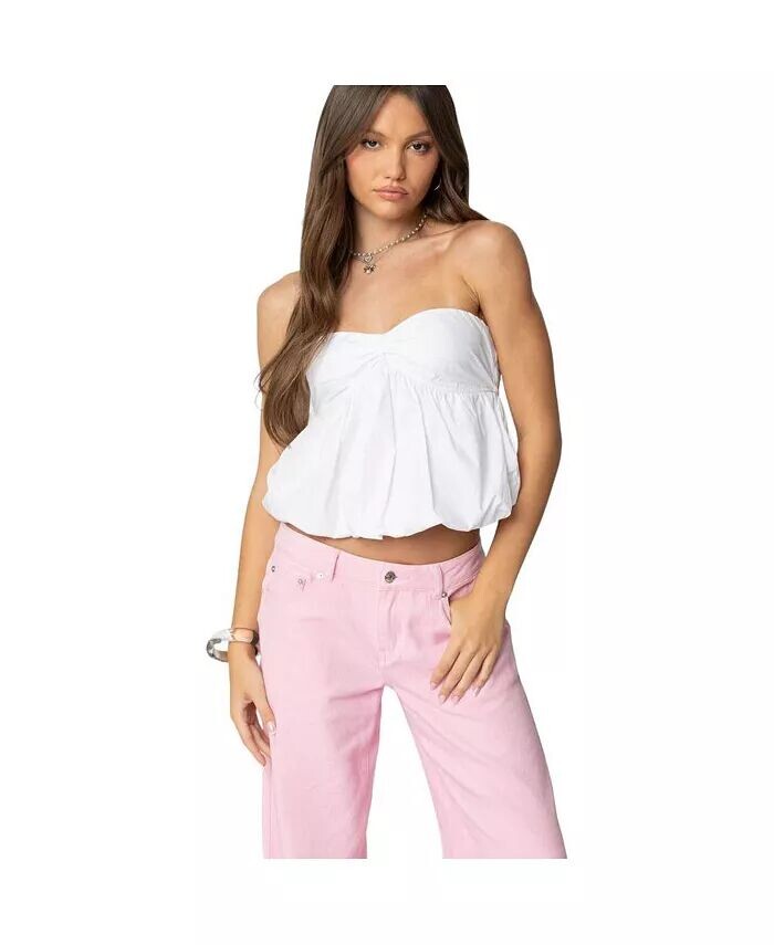 

Женский топ без бретелек Serina Bubble Top Edikted, белый