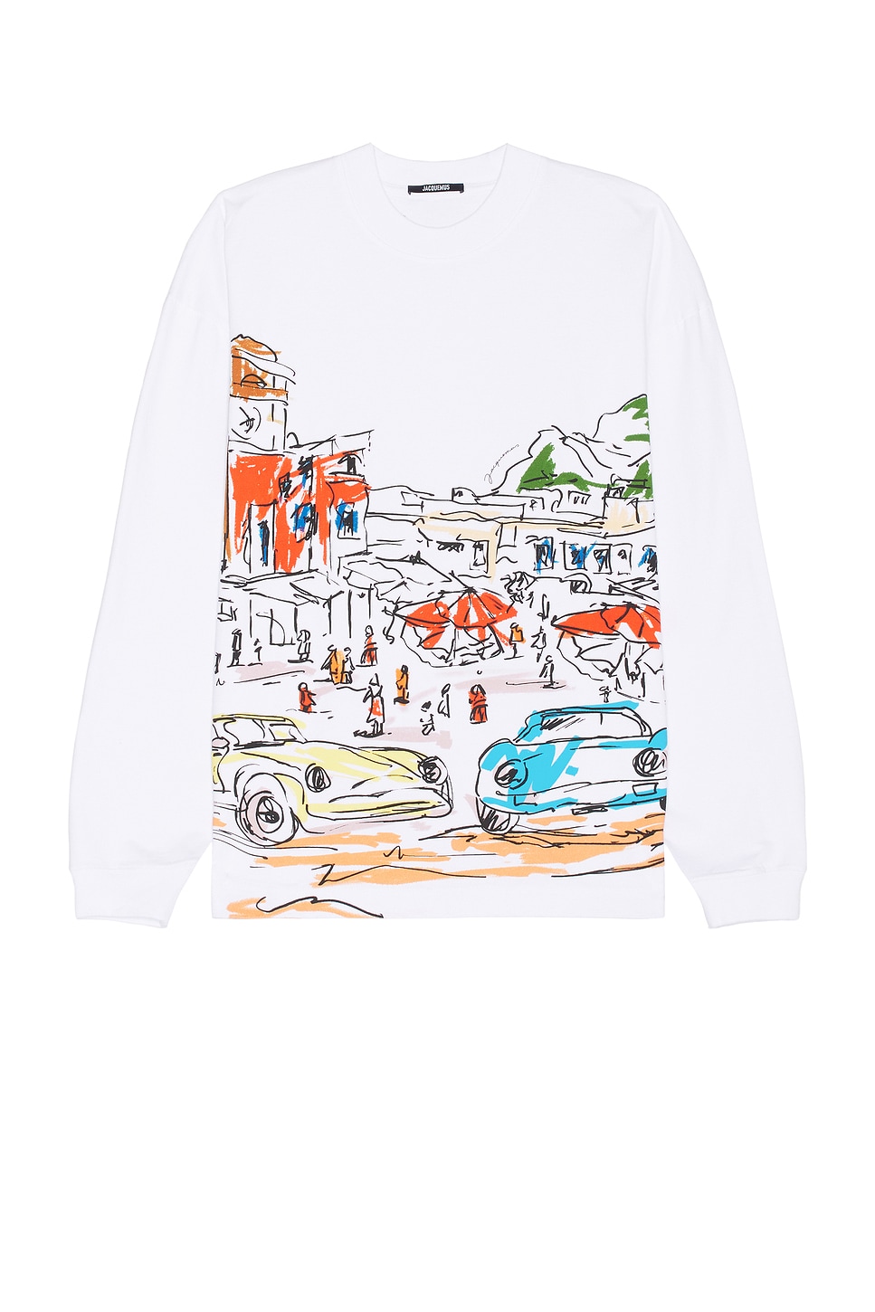 

Футболка Ларго Мл Jacquemus, цвет Print Capri Cars White