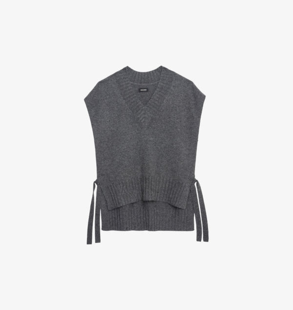 

Кашемировый джемпер Maddy без рукавов Zadig&Voltaire, серый