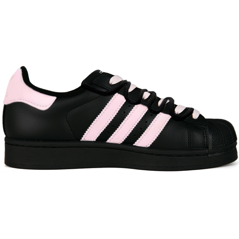 Superstar 2 устойчивые к истиранию низкие детские скейтбординг кроссовки pink unisex Adidas Originals, черный — фото 2