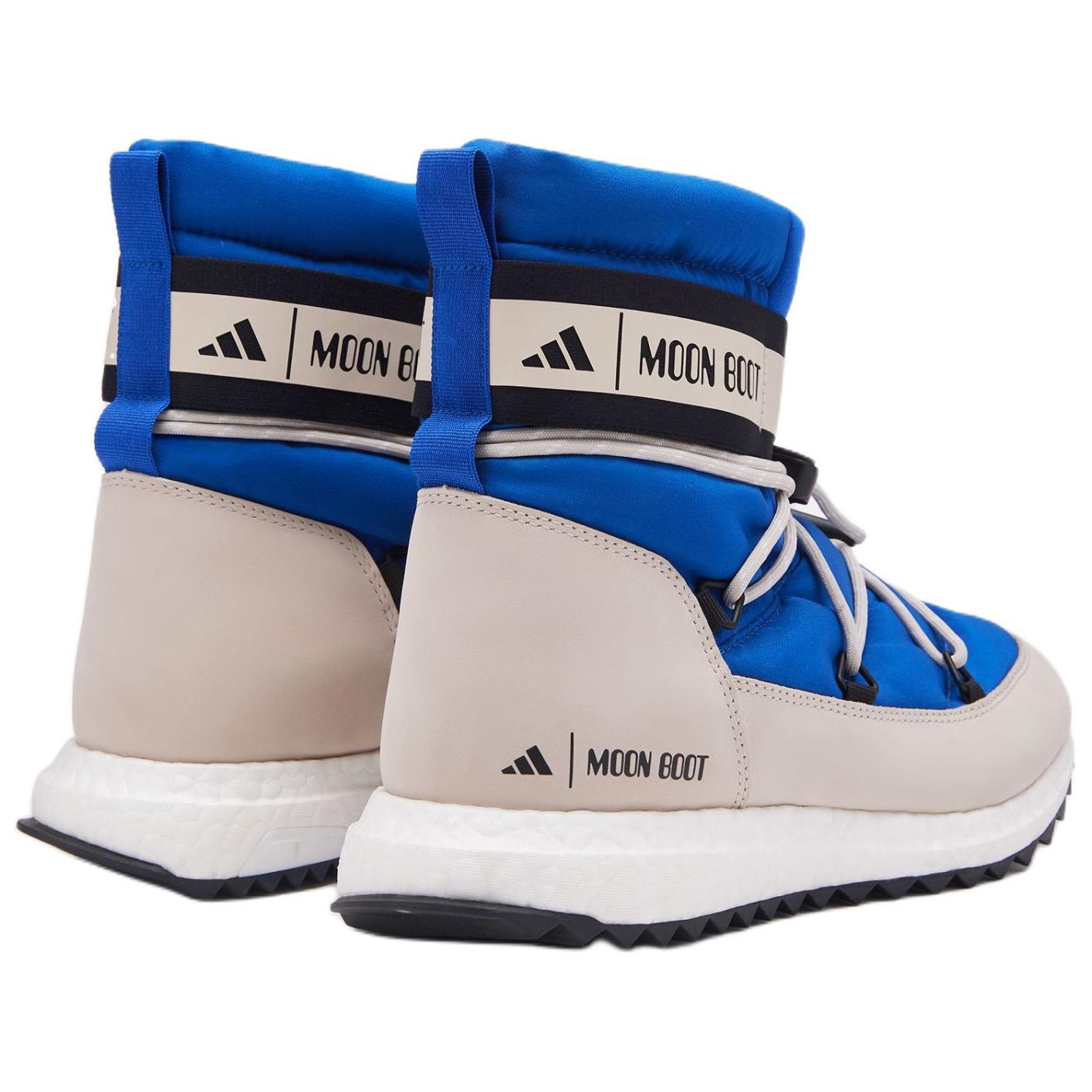 Зимние ботинки женские Adidas x Moon Boot со шнуровкой, сине-бежевый — фото 4