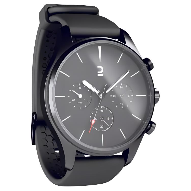 

DECATHLON Часы с электронным механизмом серии A400, силиконовым ремешком, унисекс, черный циферблат