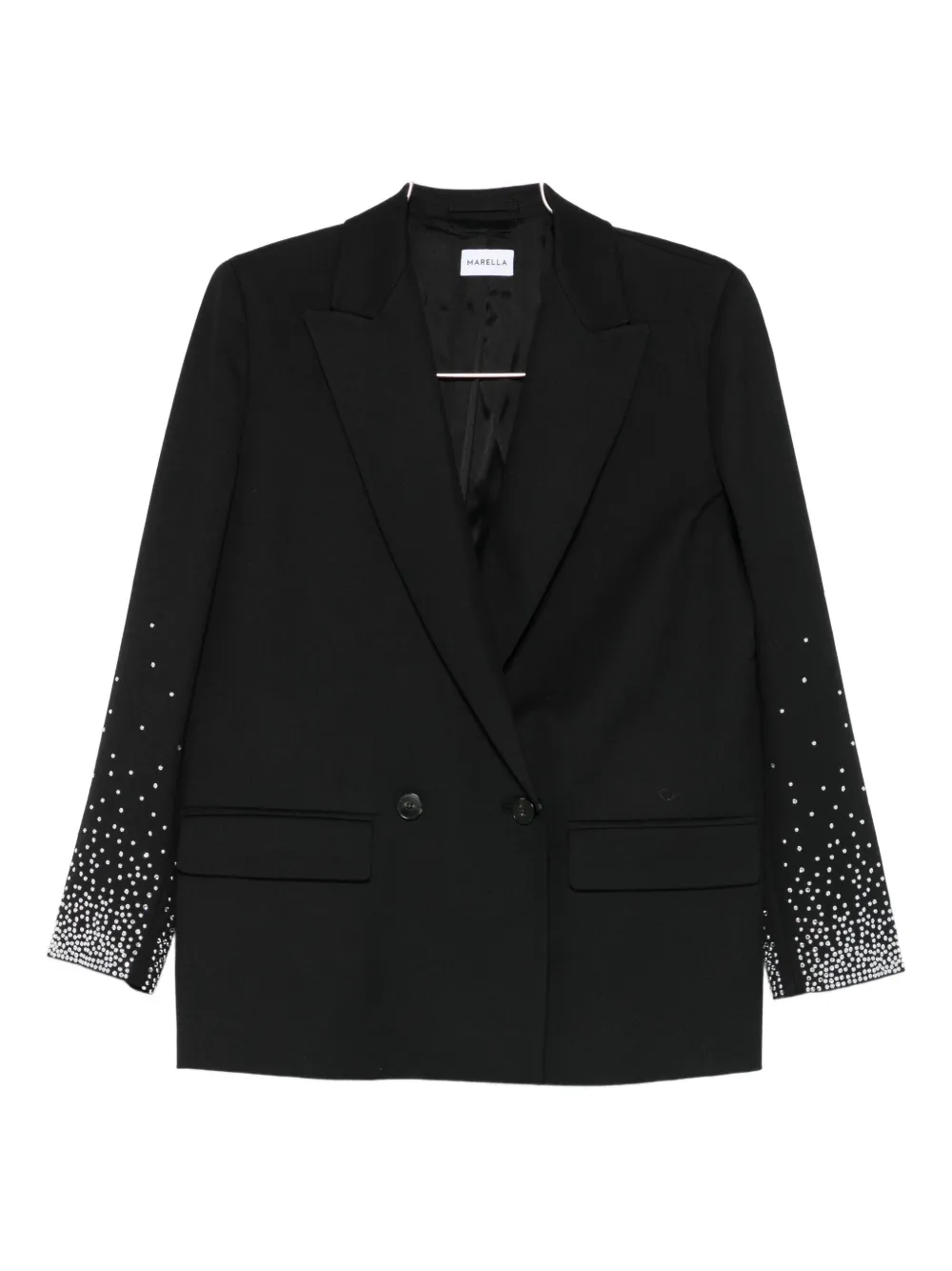 

Двубортный пиджак с украшенными рукавами Marella, черный