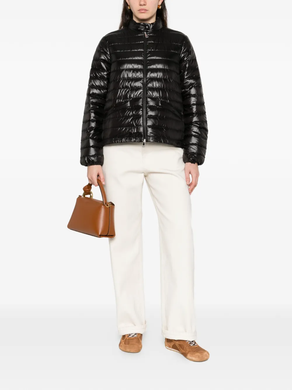 Стеганая куртка Azalee на молнии Moncler, черный — фото 2