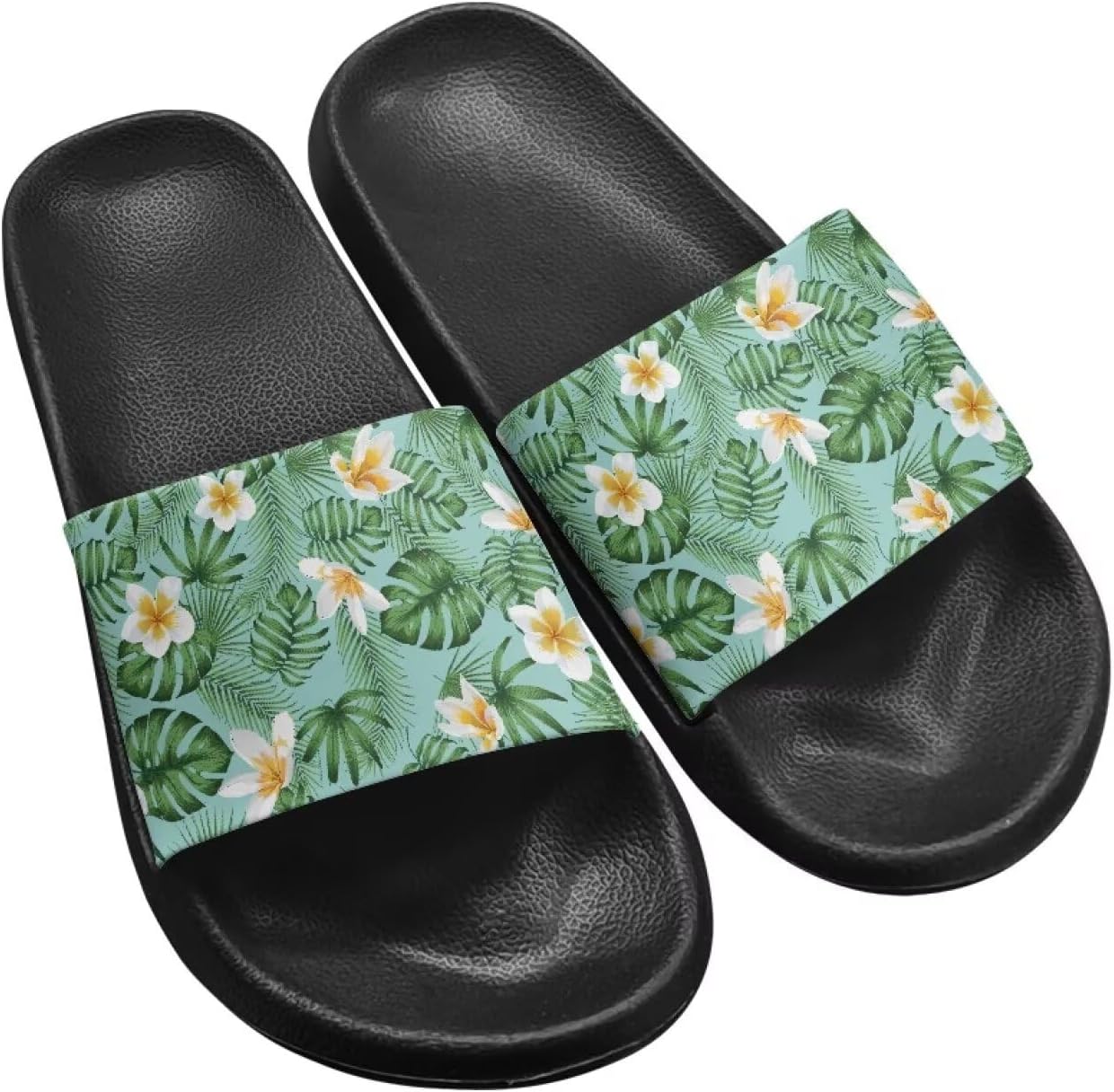 

Тапочки для женщин и мужчин, нескользящие, быстросохнущие, для душа, сандалии для ванной комнаты, плоские сандалии из ЭВА Hechitok, Tropical Flower