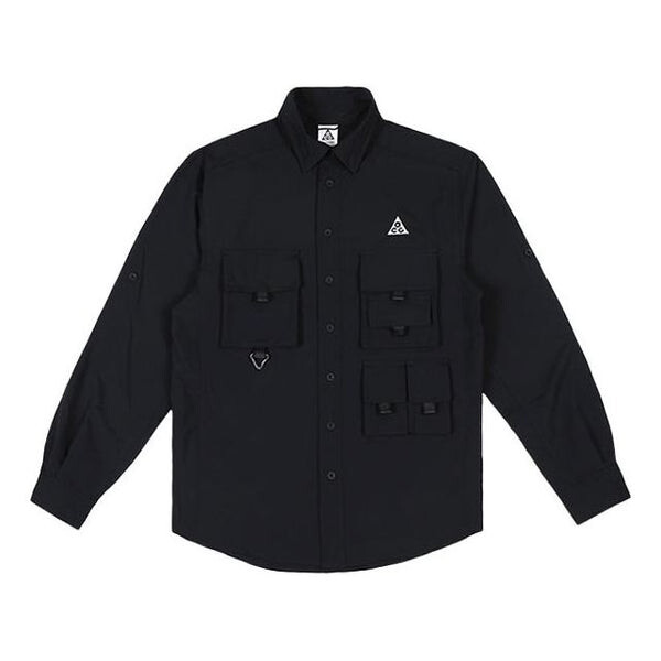 

Куртка Men's Nike ACG Multiple Pockets Long Sleeves Waterproof Sports Logo Casual Jacket Autumn Black, черный