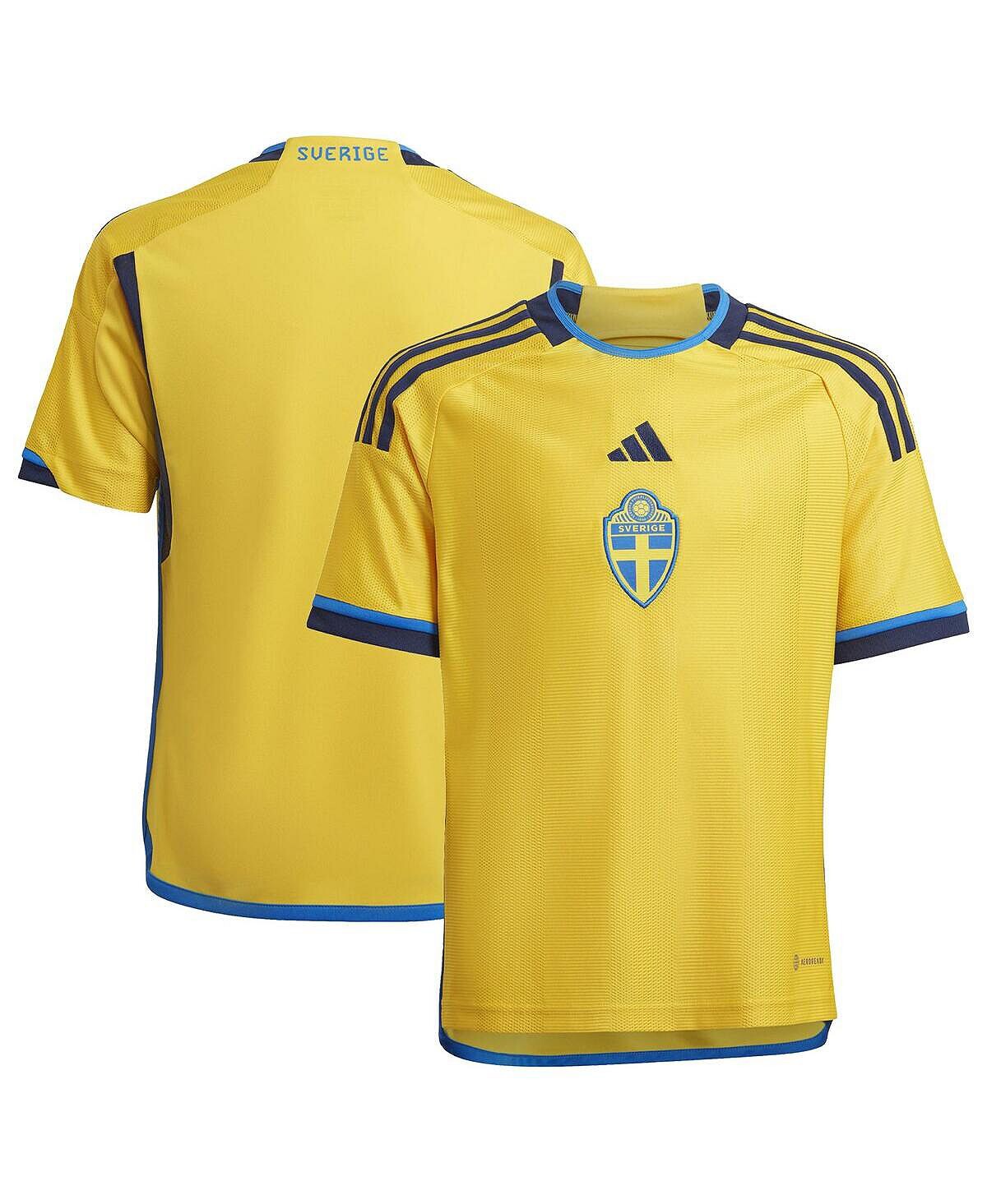 

Домашняя копия Джерси сборной Швеции Big Boys Yellow 2022/23 adidas