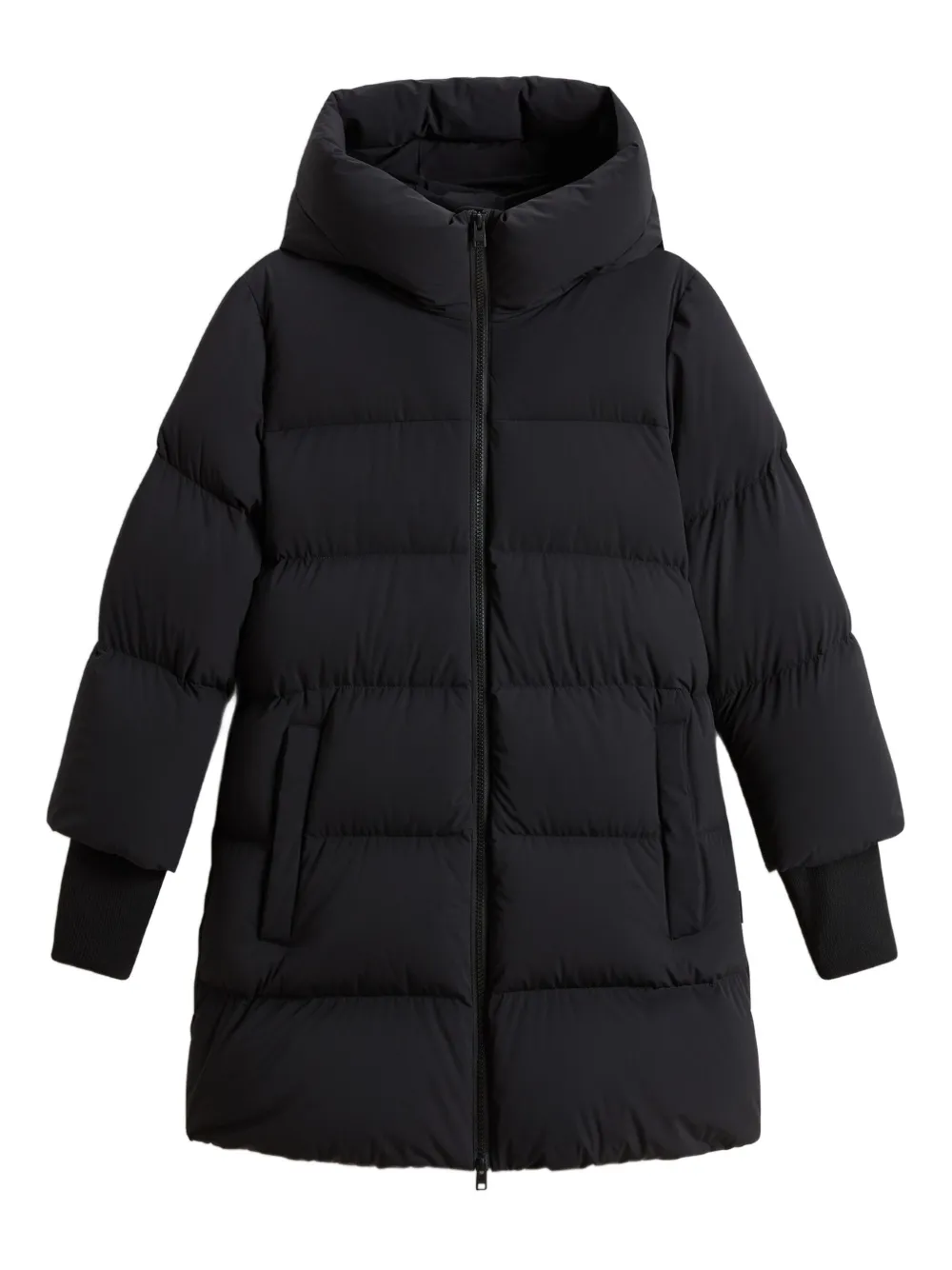 

Пальто оверсайз с капюшоном WOOLRICH, черный