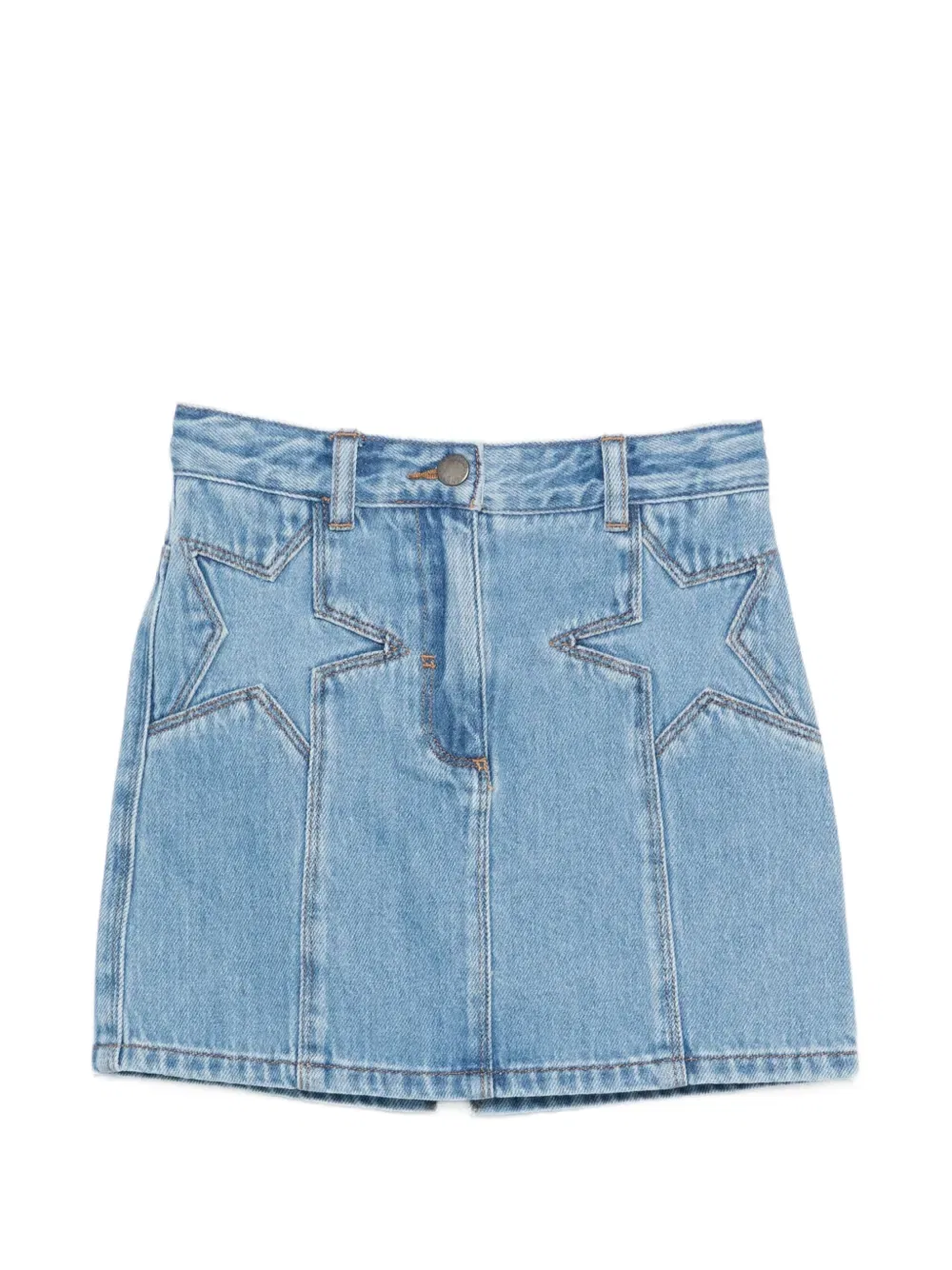Юбка с застежкой на пуговицы и звездным декором Stella Mccartney Kids, синий