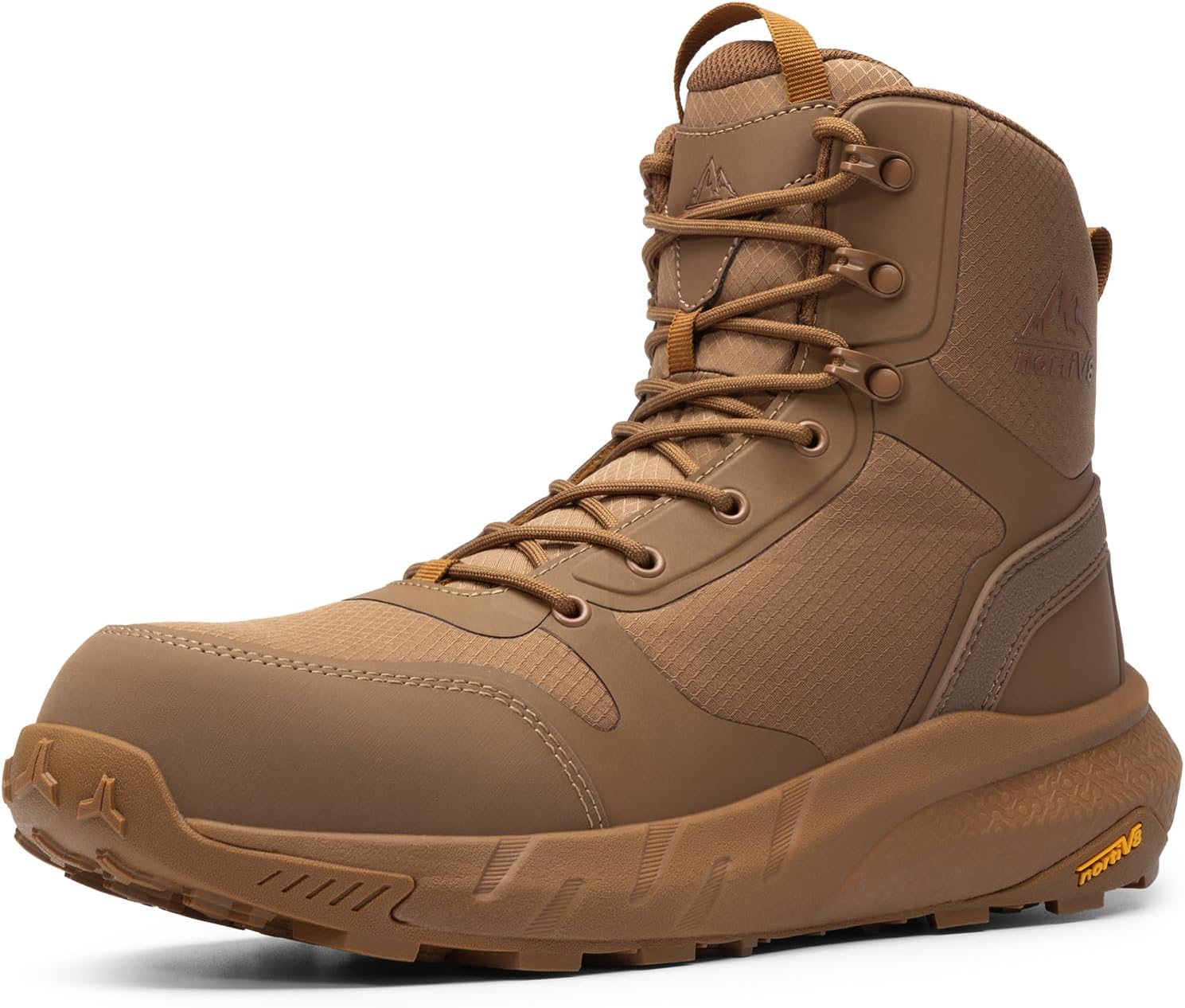 

Мужские ботинки NORTIV 8 с композитным носком - 8'' легкие защитные ботинки ASTM F2412-24 и ASTM F2913-24 с боковой молнией для строительства и складов, Metrostrike-Nano, Coyote