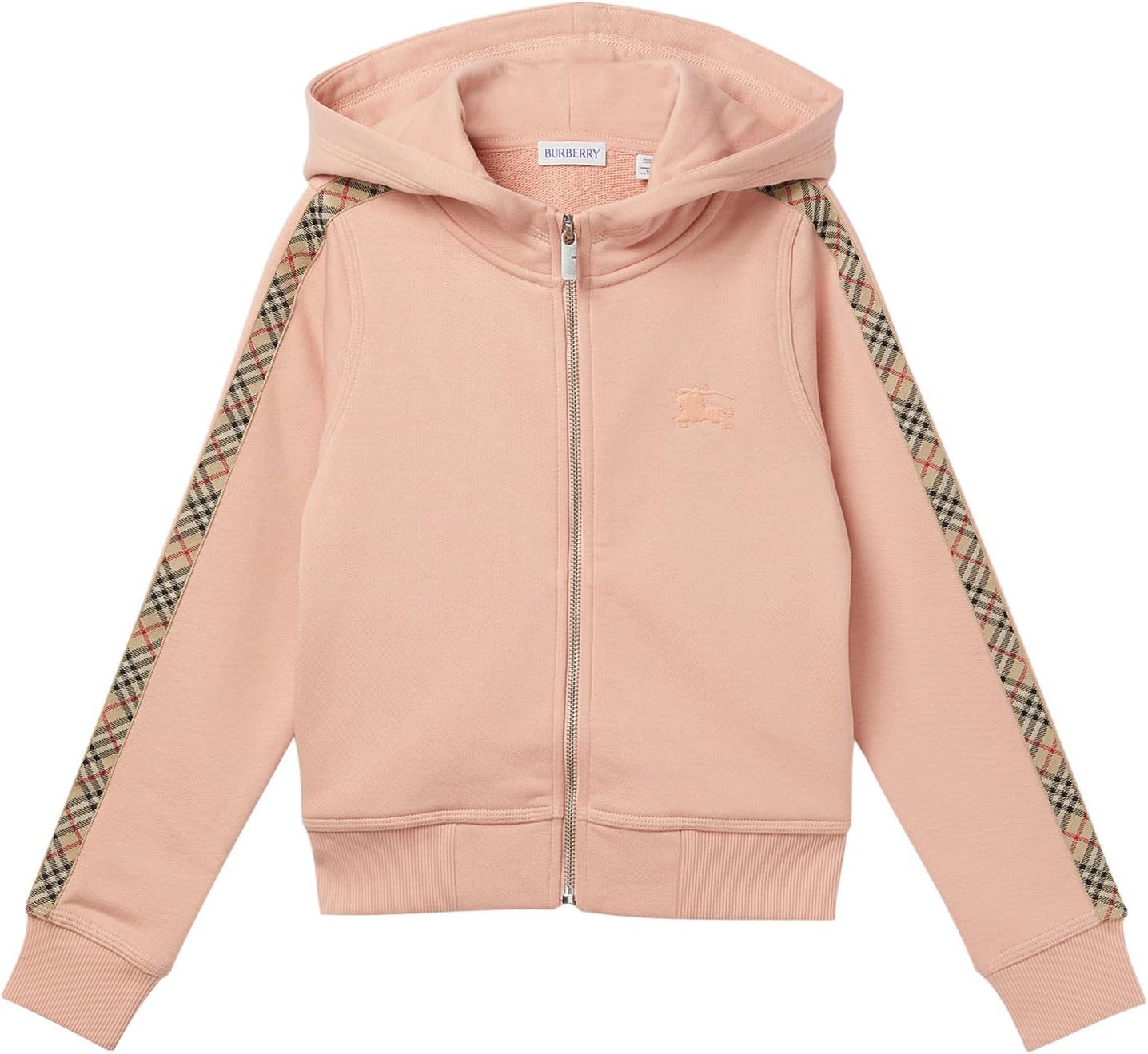 

Толстовка Burberry Kids Elin Check Tape, цвет Slipper Pink