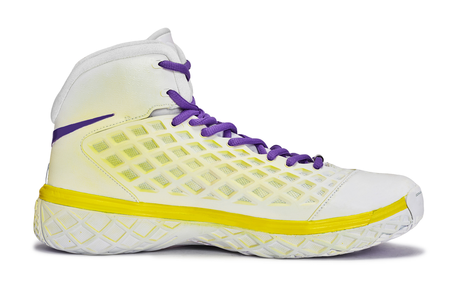 Кроссовки Zoom Kobe 3 811 Manufacturing, Mamba Heritage Cushioning High top Vintage Basketball Shoes Unisex Nike, белый желтый фиолетовый — фото 4
