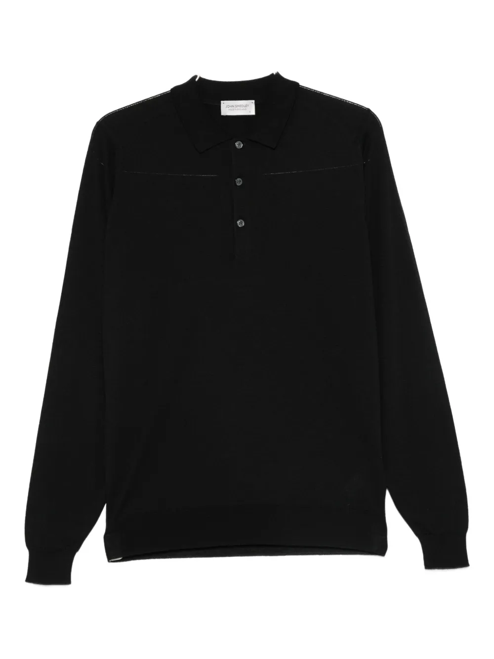 

Поло с длинными рукавами John Smedley, черный