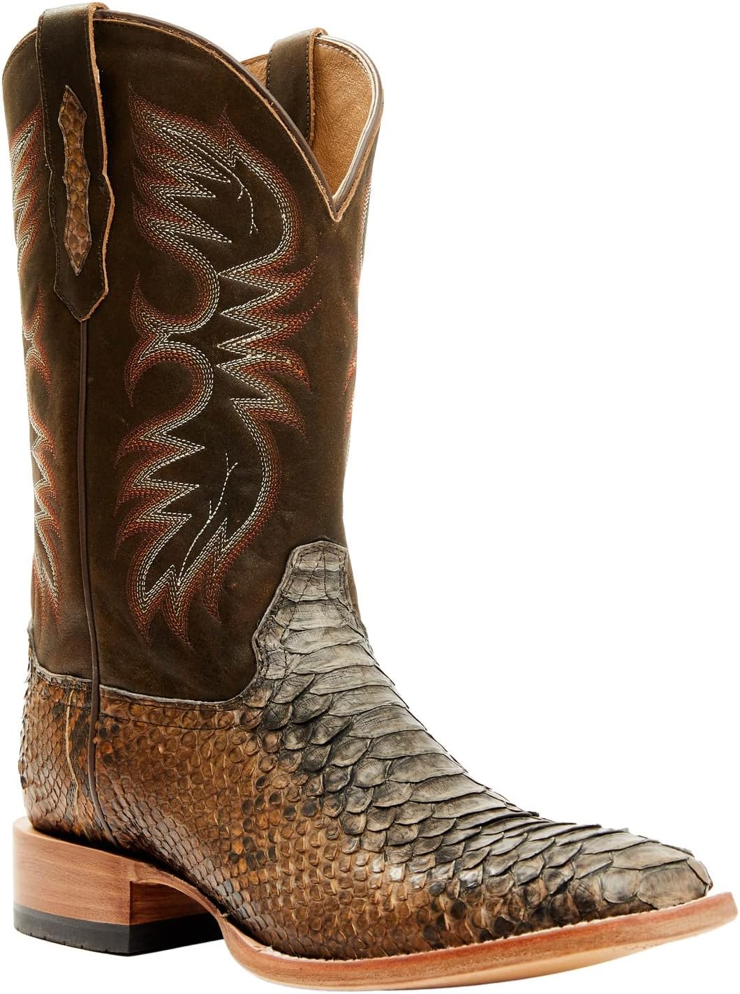 

Мужские экзотические вестерн-бутсы Cody James из питона с широким квадратным носком - Asr21-21, коричневый