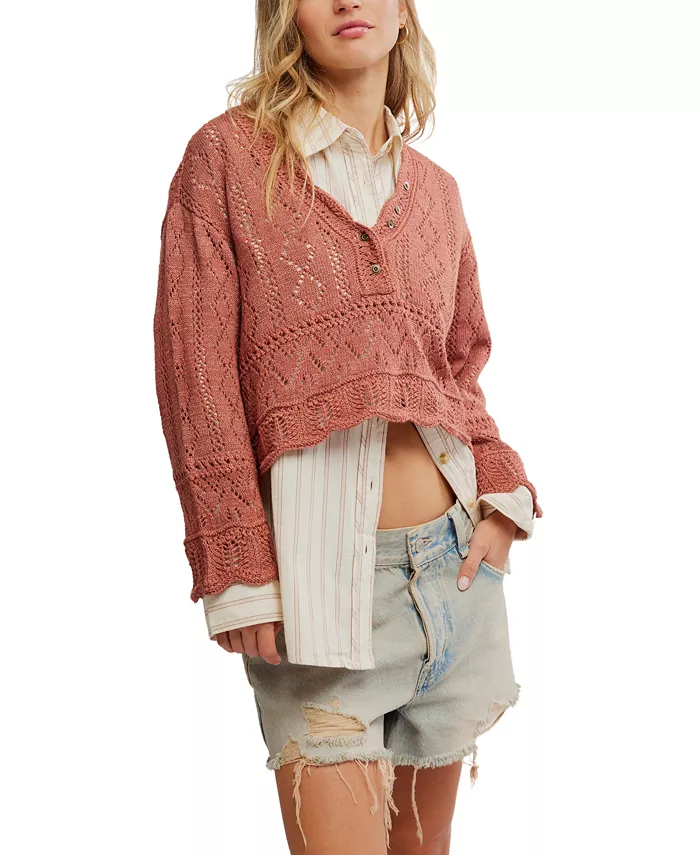 

Женский укороченный свитер Charlotte Free People, коричневый
