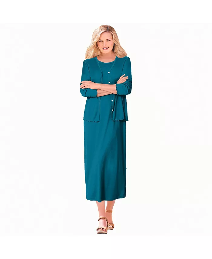 

Женское платье-куртка Within с ажурной отделкой Woman Within, синий