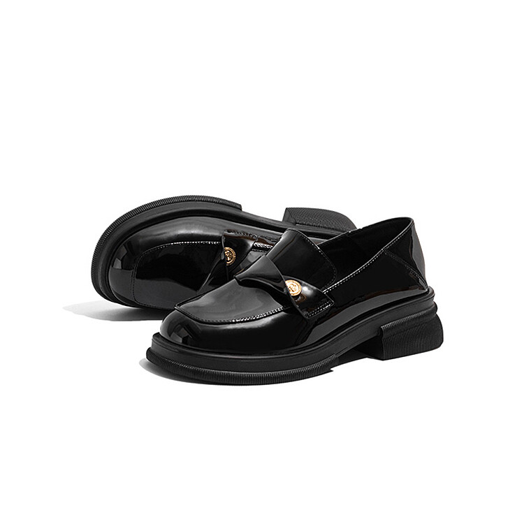 Лоферы женские Old Meow, цвет Patent leather black — фото 2