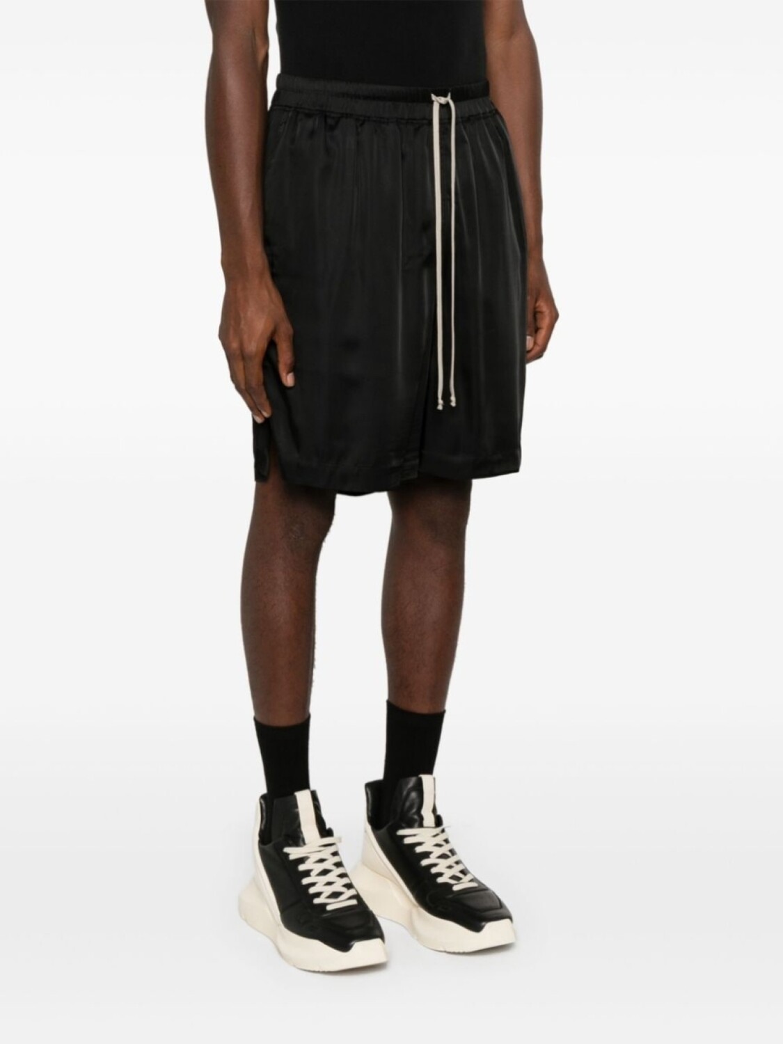 

Rick Owens атласные шорты с завязками, черный