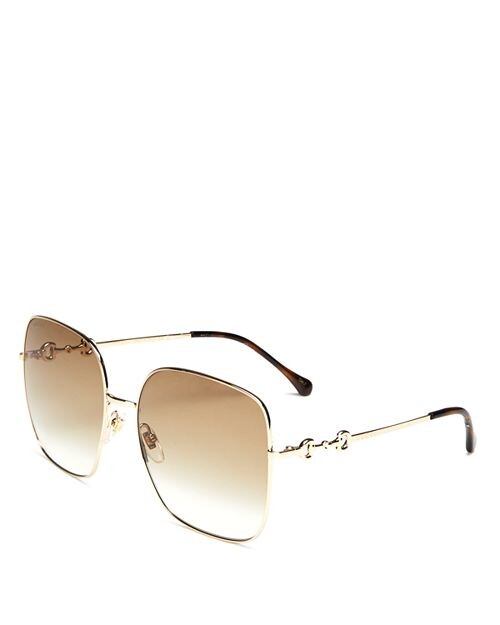 

Квадратные солнцезащитные очки, 61 мм Gucci, цвет Gold