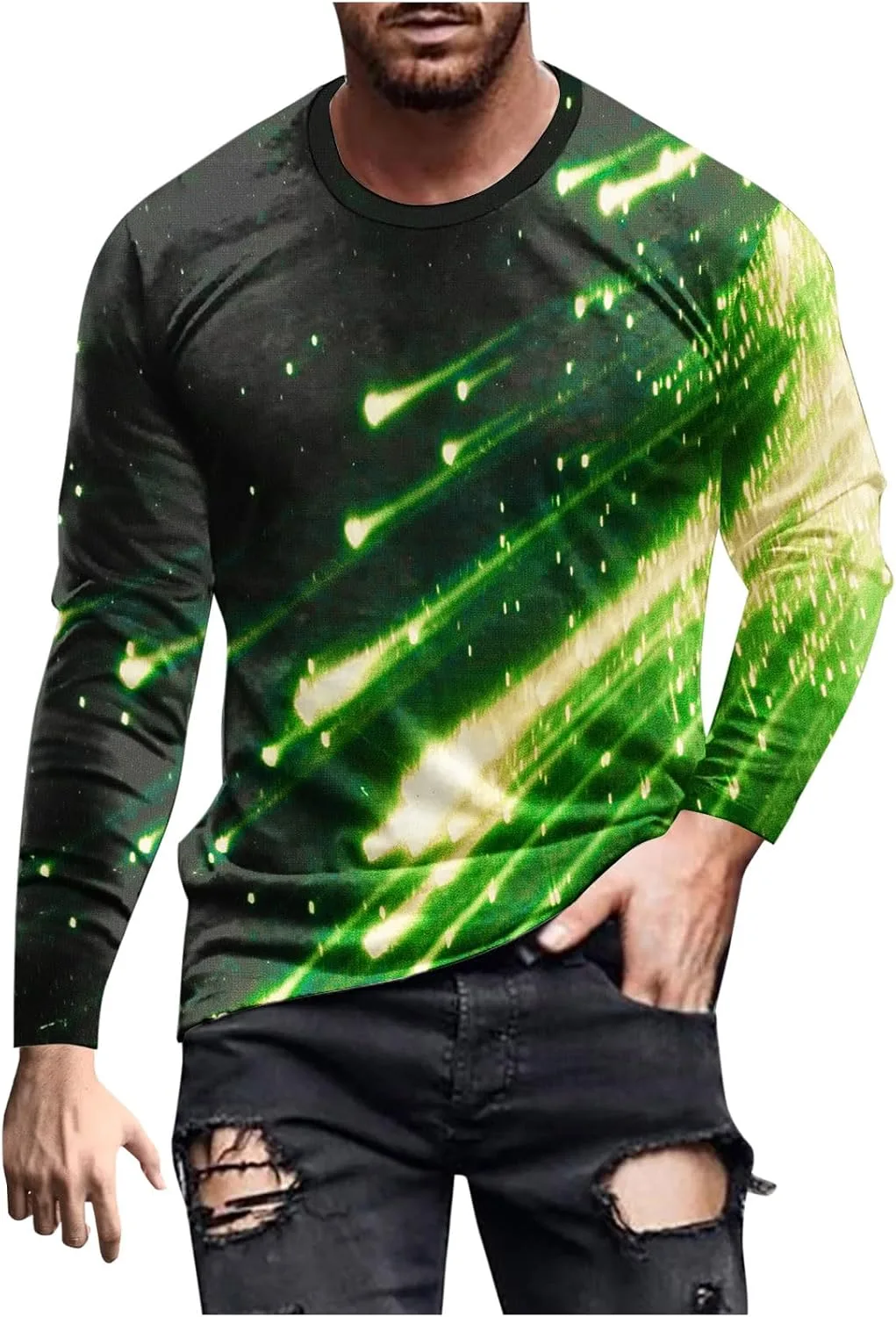 

Футболка мужская с принтом Shooting Star, длинный рукав