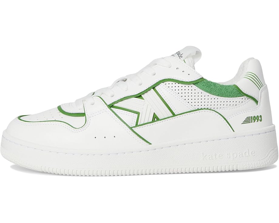 Кроссовки Kate Spade New York 93 Kicks Low Top Lace Up Sneaker, цвет True White/KS Green — фото 4