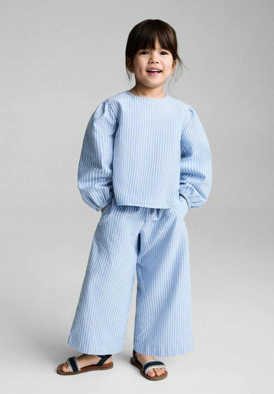 

Брюки GESTREEPTE Mango Kids, синий