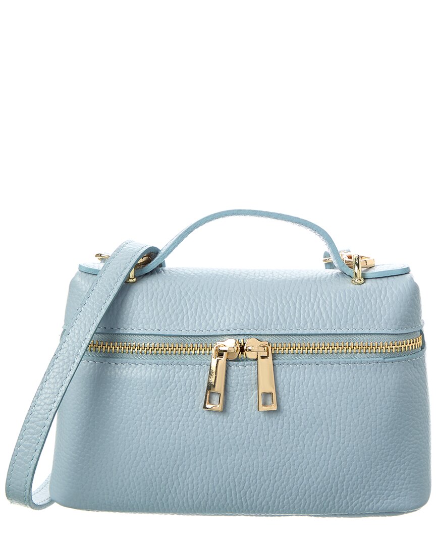 

Кожаная сумка через плечо Persaman New York Livia, бледно-голубой