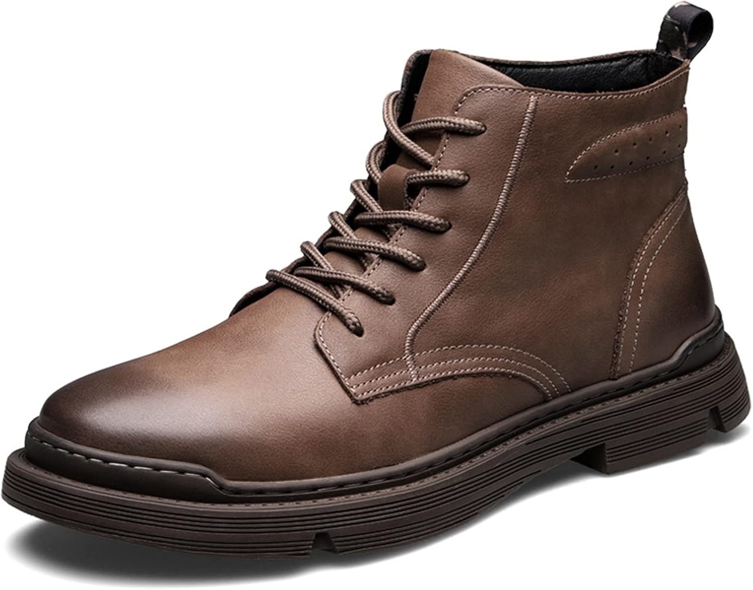 

Высокие походные ботинки, мужские повседневные ботинки до щиколотки, зимние теплые кожаные ботинки на шнуровке, винтажные модные боевые кроссовки для прогулок, на день рождения, ко Дню отца Rishengchang, 38 EUR Desert